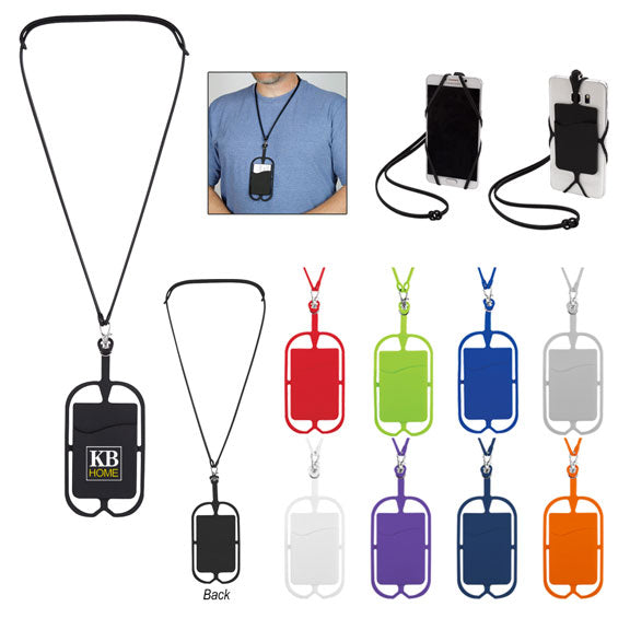 Silicone Lanyard with Phone Holder and Wallet