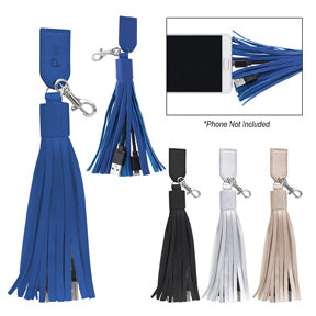 2 In 1 Charging Cables On Tassel Key Ring