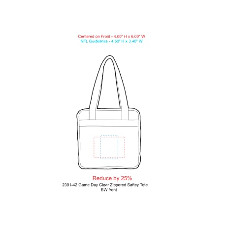 Game Day Clear Zippered Safety Tote