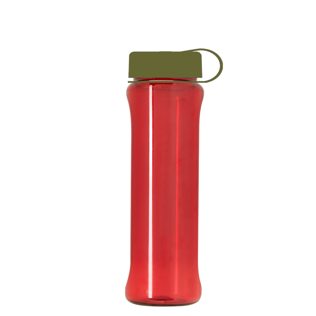 Boss Embossed RPET Bottle with Tethered Lid - 26 oz.