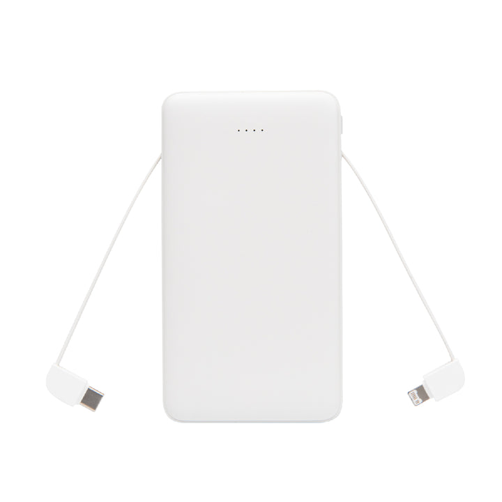 10,000 mAh Power Bank With Integrated Cables