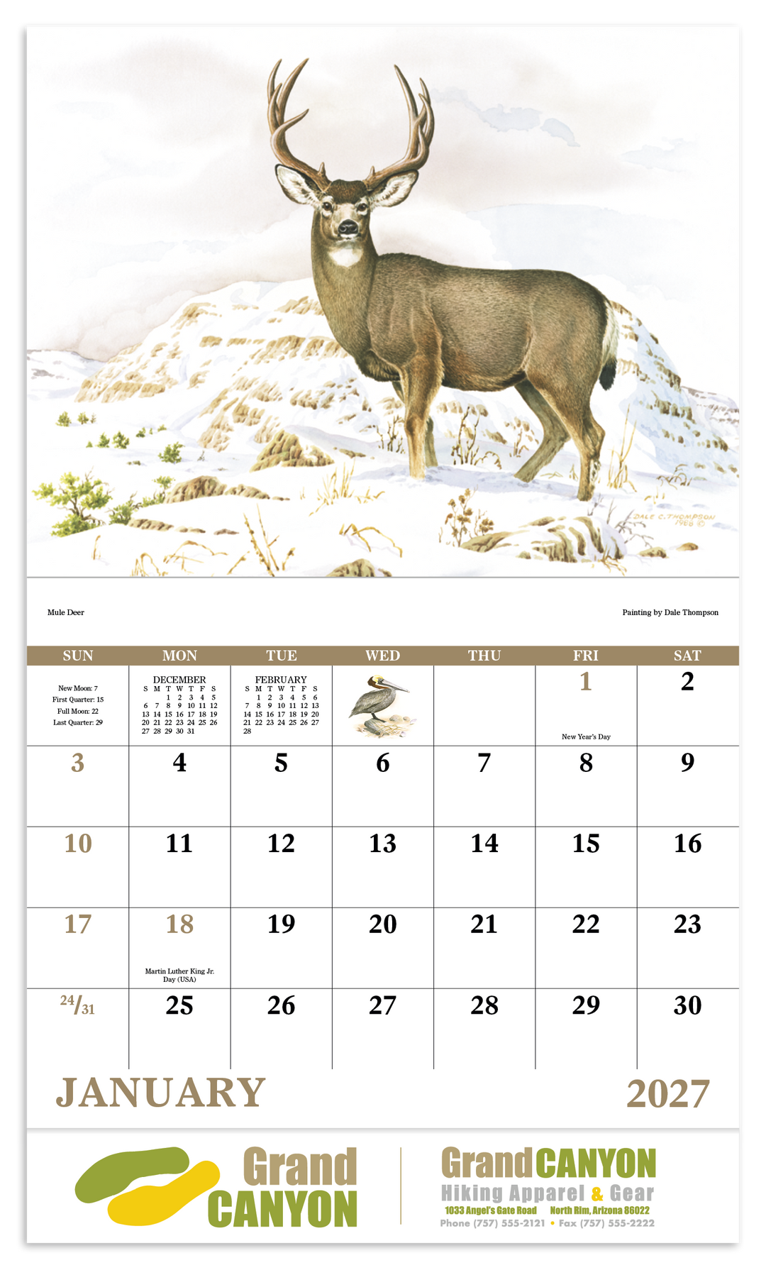 Good Value™ Wildlife Trek - Stapled Calendar