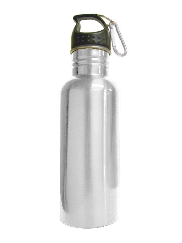 22 Oz. Stainless steel sports water bottle, carabiner