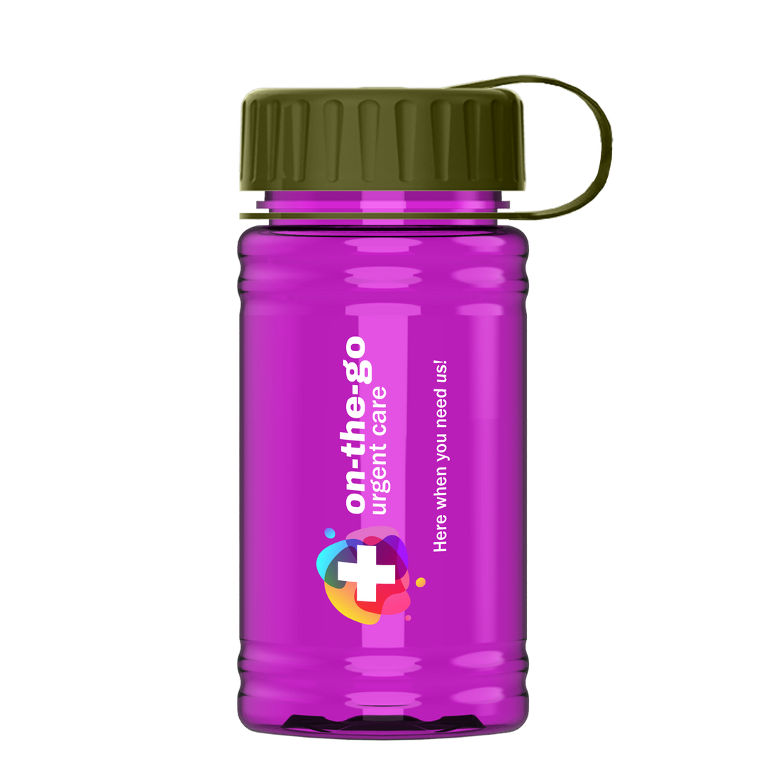 Mini RPET Bottle with Tethered Lid - 16 oz.