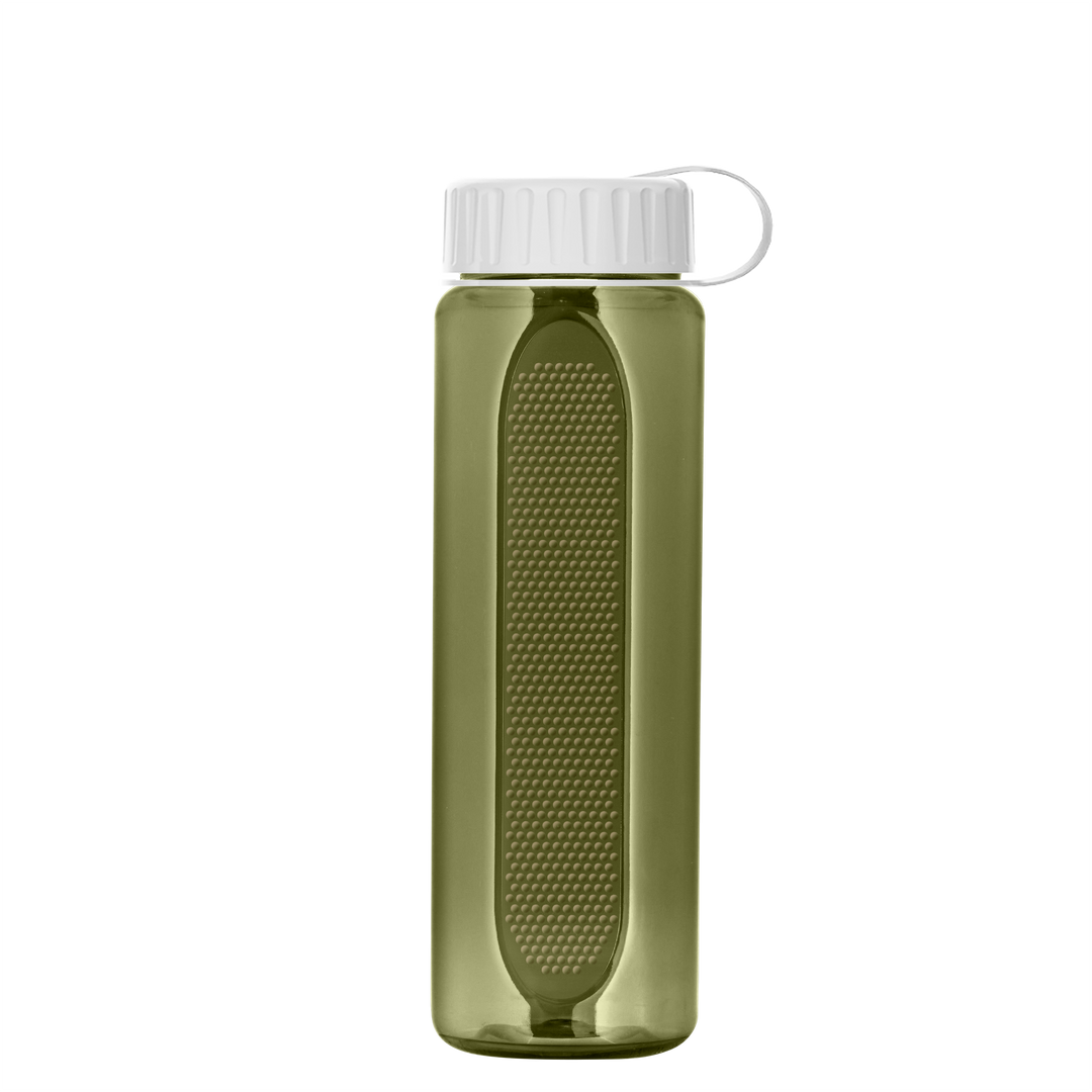 Boss Embossed RPET Bottle with Tethered Lid - 26 oz.