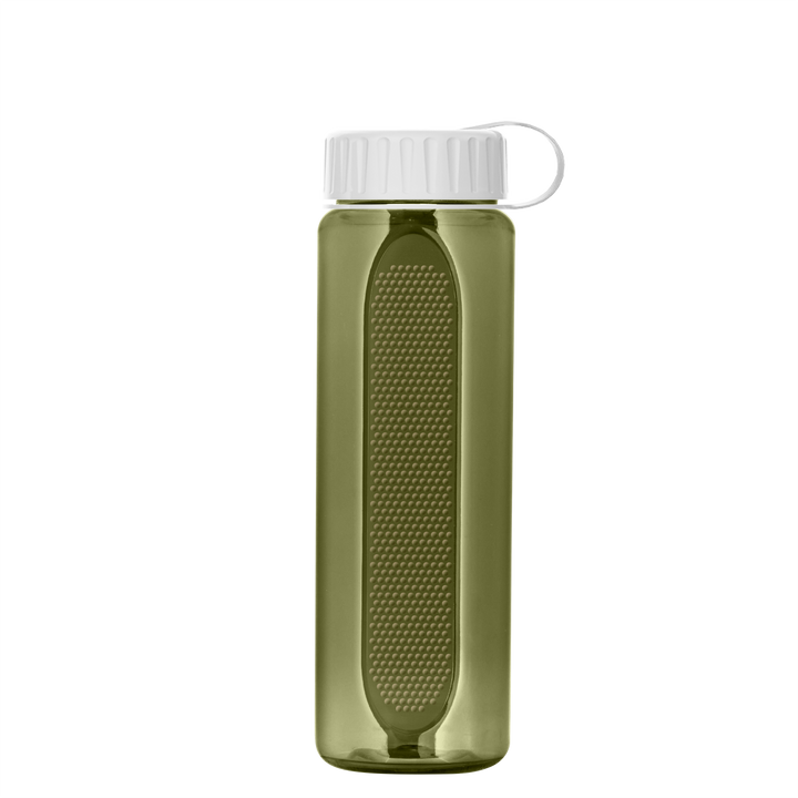 Boss Embossed RPET Bottle with Tethered Lid - 26 oz.