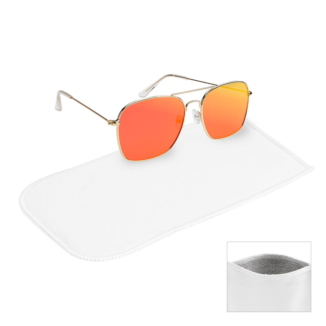 Aviator Sunglasses With rPET Microfiber Sunglass Pouch