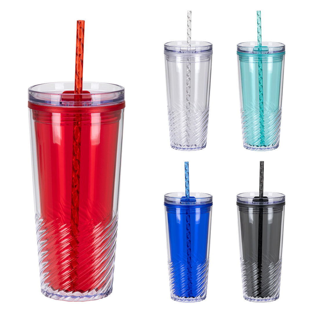 Clio 20 oz  2-in-1 Recycled Acrylic Straw Tumbler