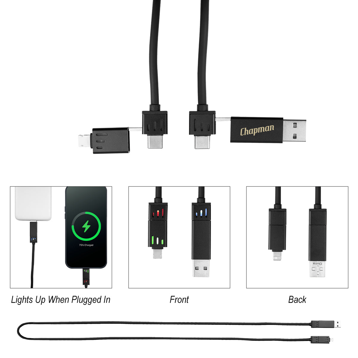 3' 100W Light-Up Quick Charge Cable – RushKing