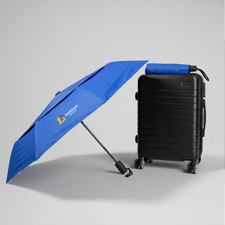42" Telescopic Folding Umbrella With 100% rPET Canopy