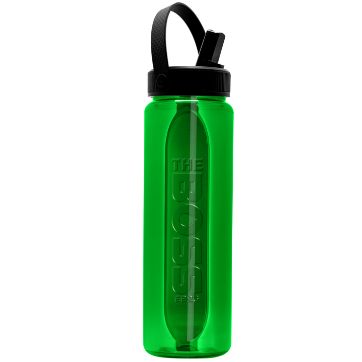 Garyline® Boss Embossed RPET Bottle with Flip-Straw, Swivel Handle Lid - 26 oz.