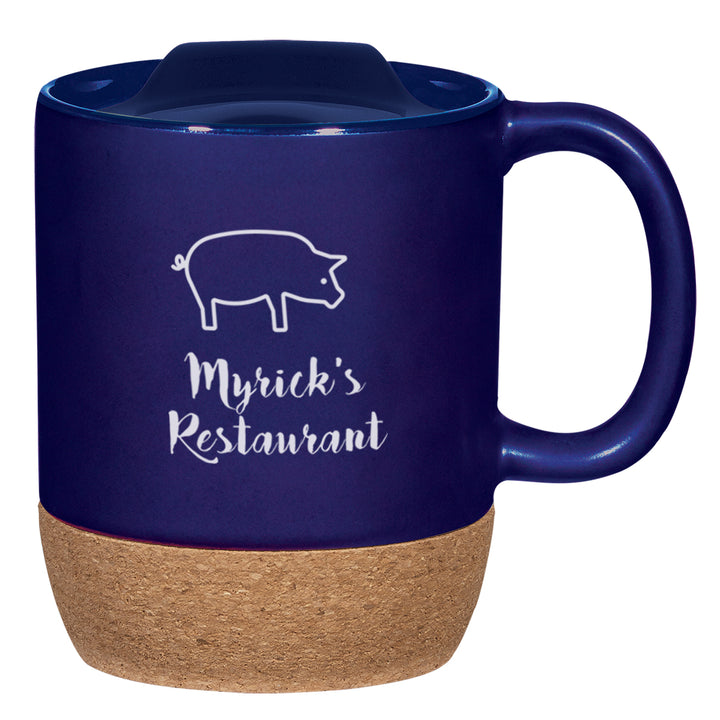 14 Oz. Full Color Cork Base Ceramic Mug