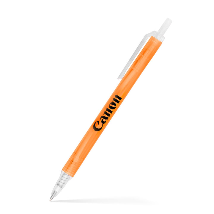 Amber Frosted Translucent Stick Click Pen