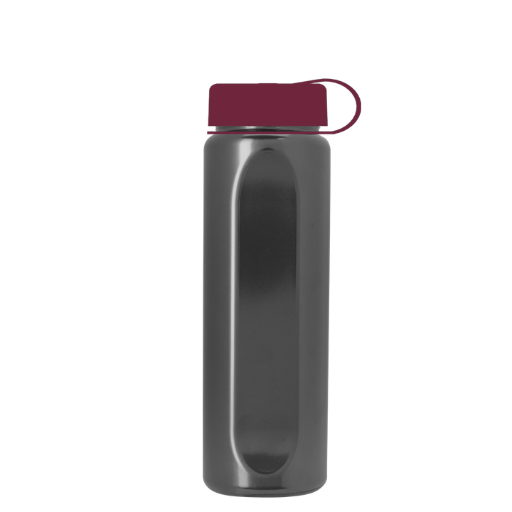 Boss Embossed RPET Bottle with Tethered Lid - 26 oz.