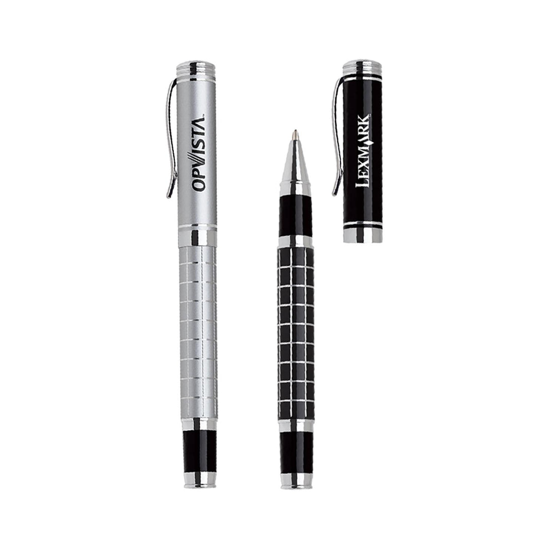 Grid Barrel Rollerball Metal Pen