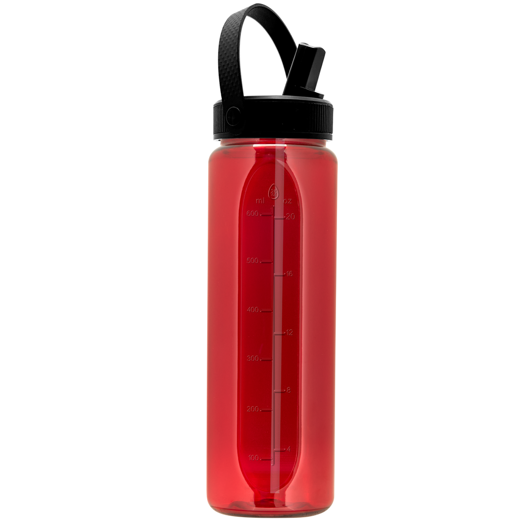 Garyline® Boss Embossed RPET Bottle with Flip-Straw, Swivel Handle Lid - 26 oz.