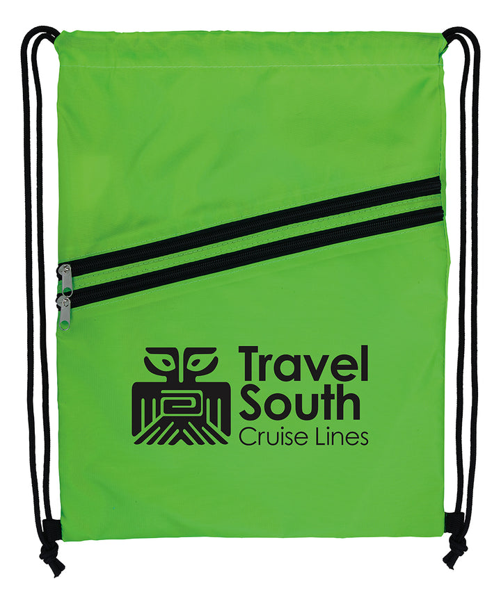 Good Value™ Neon Multi-Zippered Drawstring Backpack