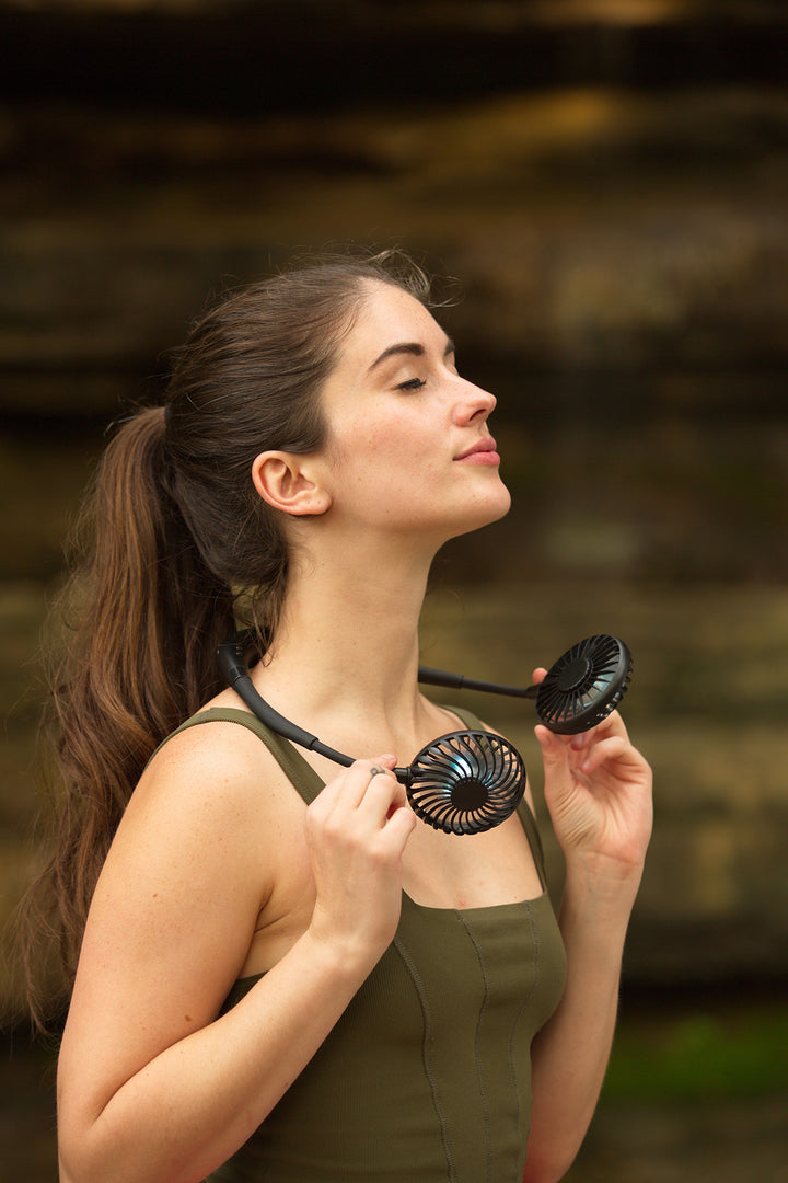 Dual Breeze Hands-Free Neck Fan with Mood Light