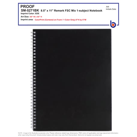 FSC® Mix 8.5" x 11" Remark 1-subject Notebook