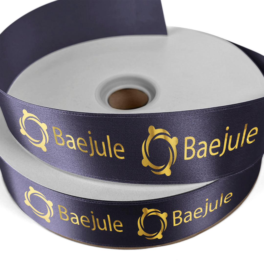 1 1/2" Badge Satin Ribbon - 100yd Roll - Foil Print