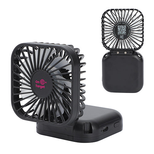 Whirlwind Mini Folding Rechargeable Fan with Lanyard