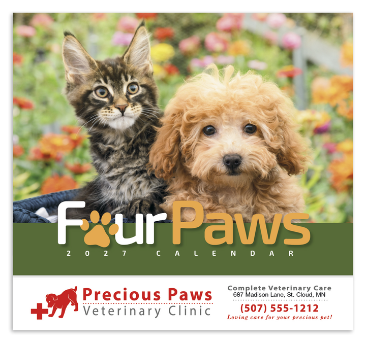 HotLine® Products Four Paws Appointment Calendar - Stapled