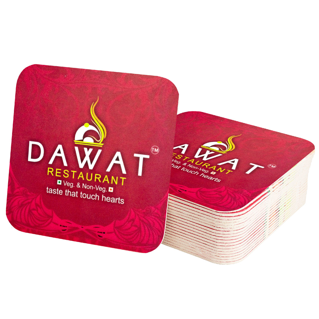 Full Color Process 60 Point Square Pulp Board Coaster