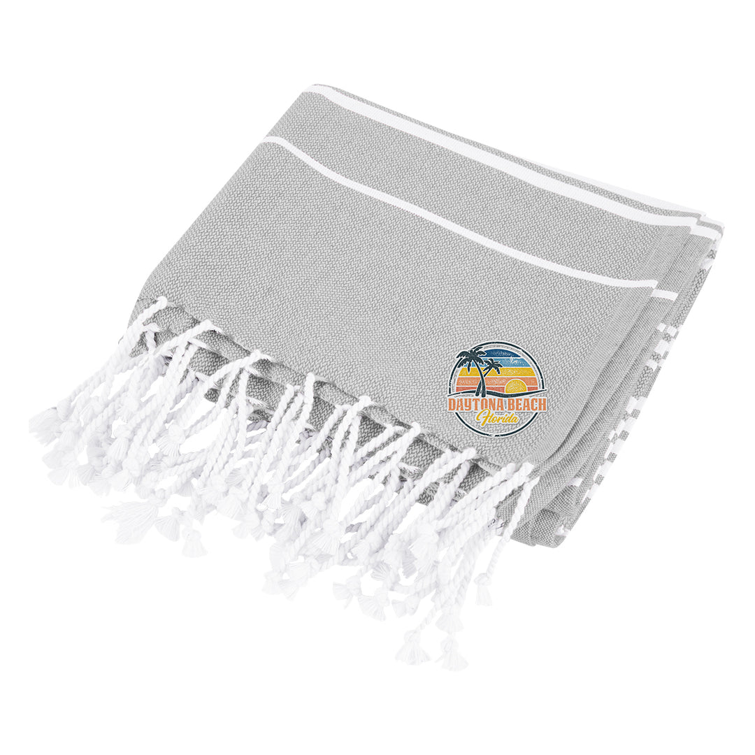 Recycled Beach Blanket With Tassel Fringe