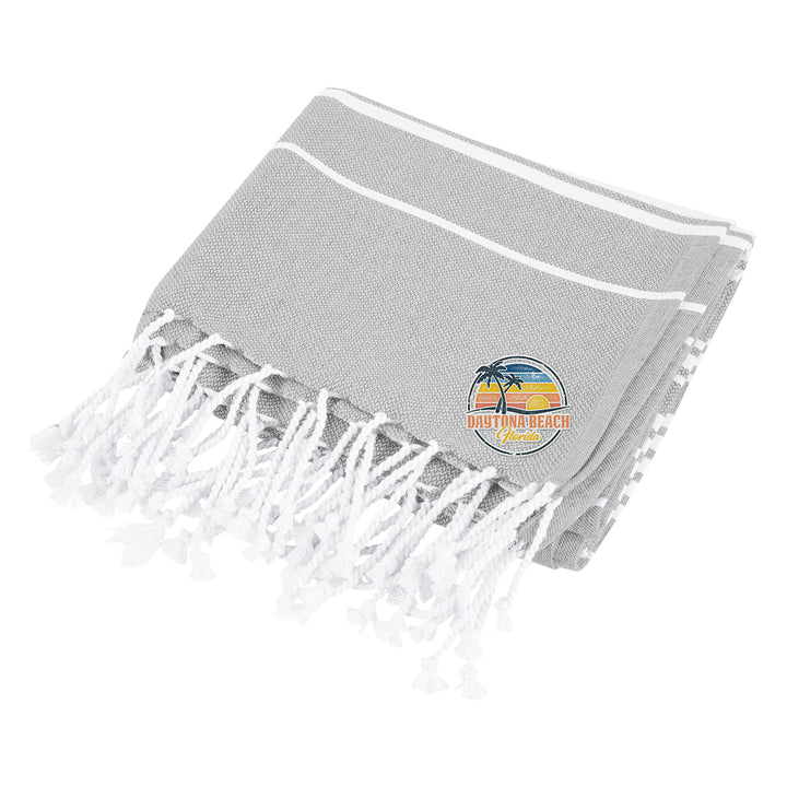 Recycled Beach Blanket With Tassel Fringe