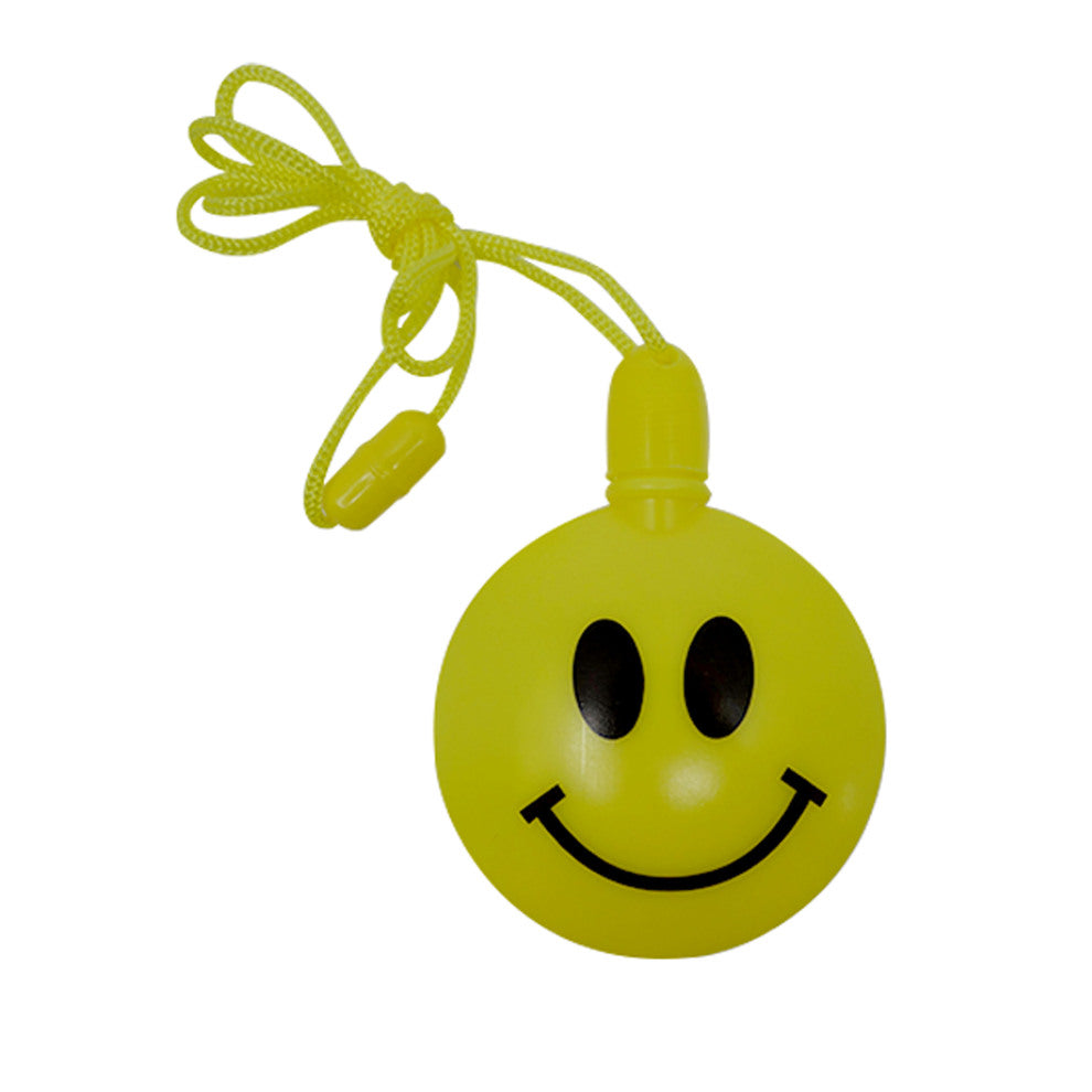 Happy Face Round Shaped Bubbles With Breakaway Neck Cord