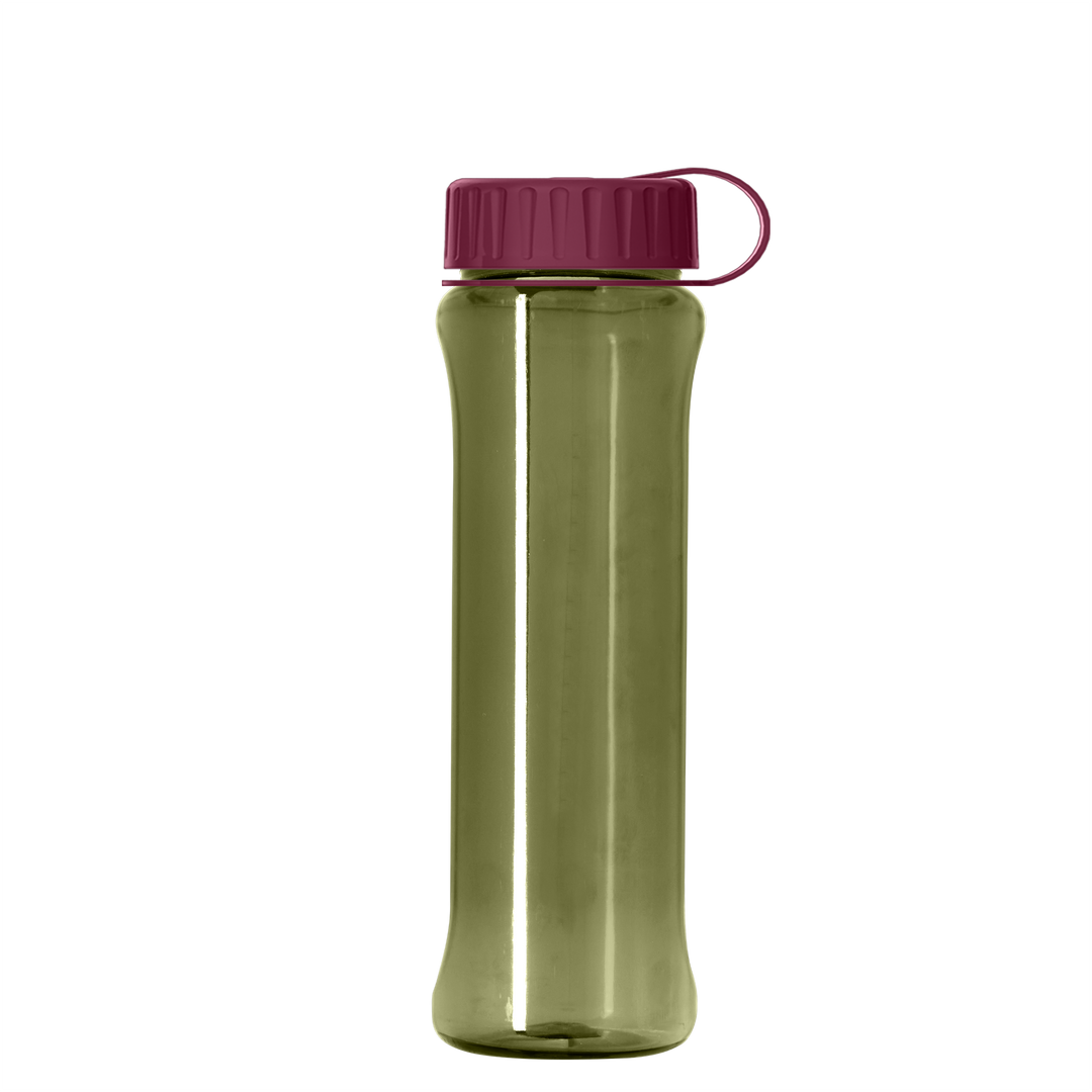 Boss Embossed RPET Bottle with Tethered Lid - 26 oz.