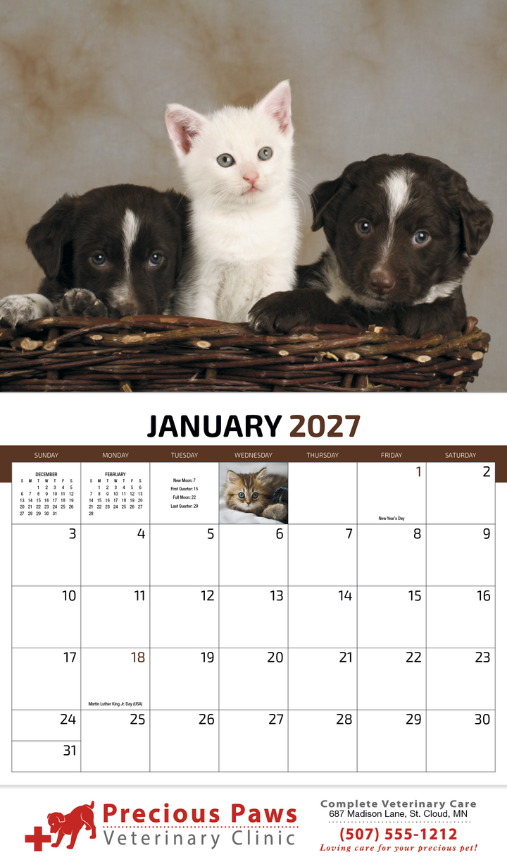 HotLine® Products Four Paws Appointment Calendar - Stapled