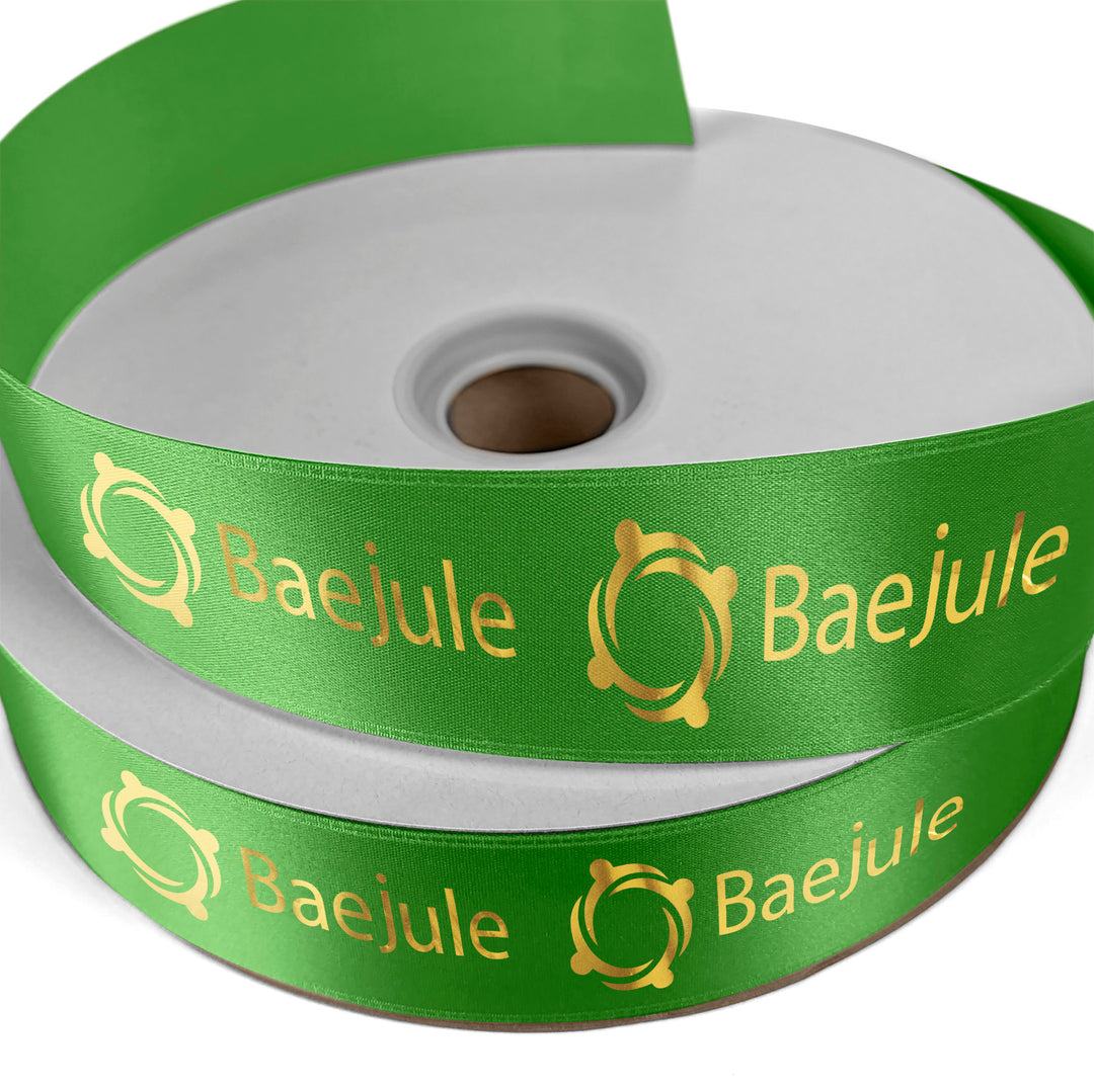 1 1/2" Badge Satin Ribbon - 100yd Roll - Foil Print