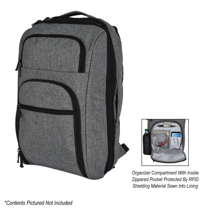 Heathered RFID Laptop Backpack & Briefcase