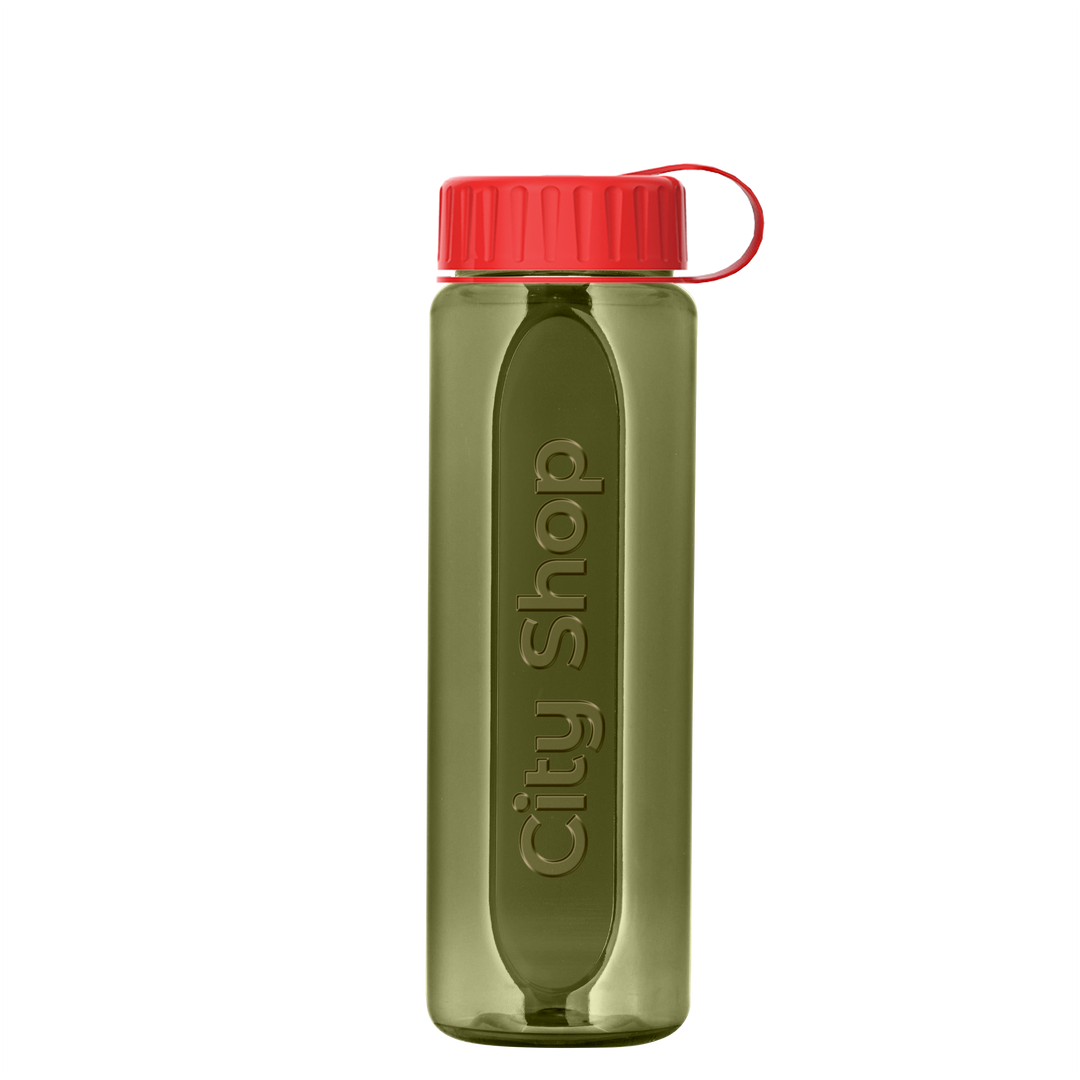 Boss Embossed RPET Bottle with Tethered Lid - 26 oz.