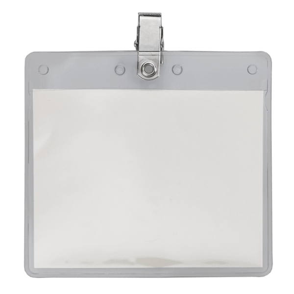 4" x 3" Blank Horizontal Vinyl Pouch with Bulldog Clip