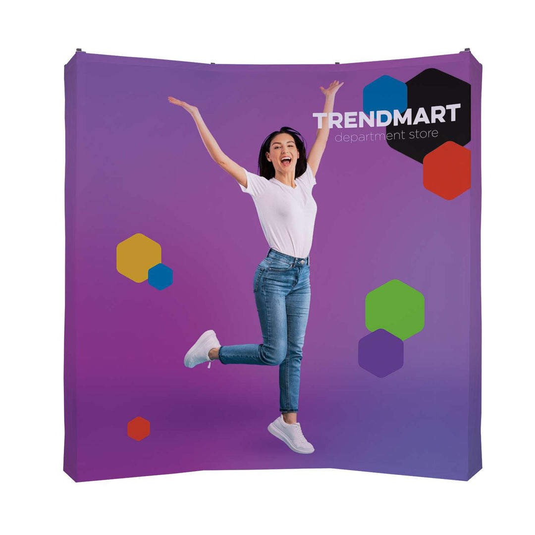 8' Curved Splash Floor Display Wrap Kit (Recycled Polyester Knit)