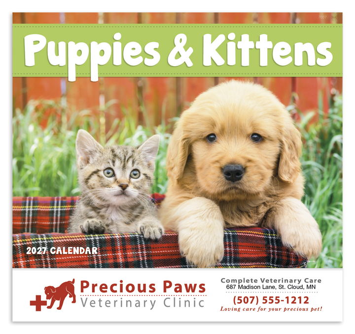 Good Value™ Puppies & Kittens - Stapled Calendar