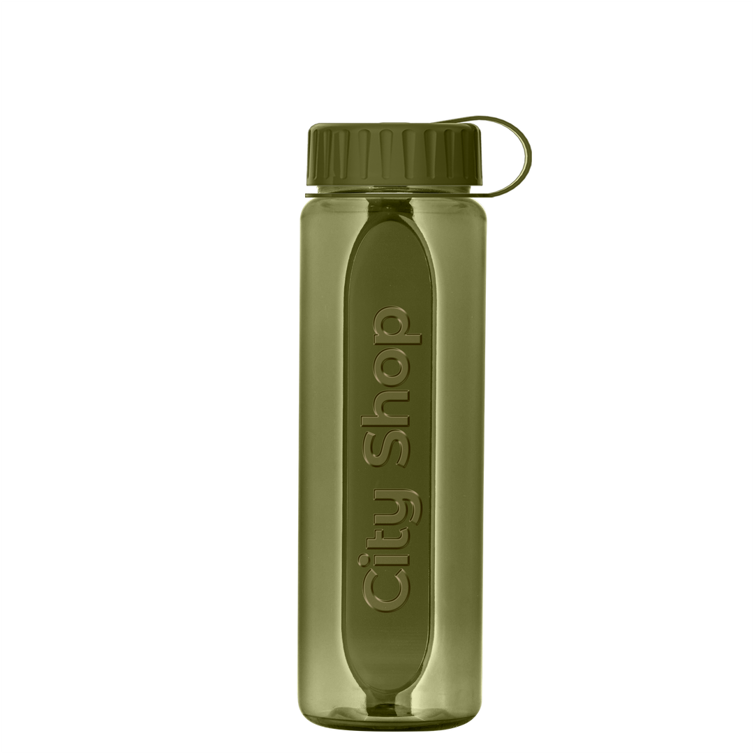Boss Embossed RPET Bottle with Tethered Lid - 26 oz.