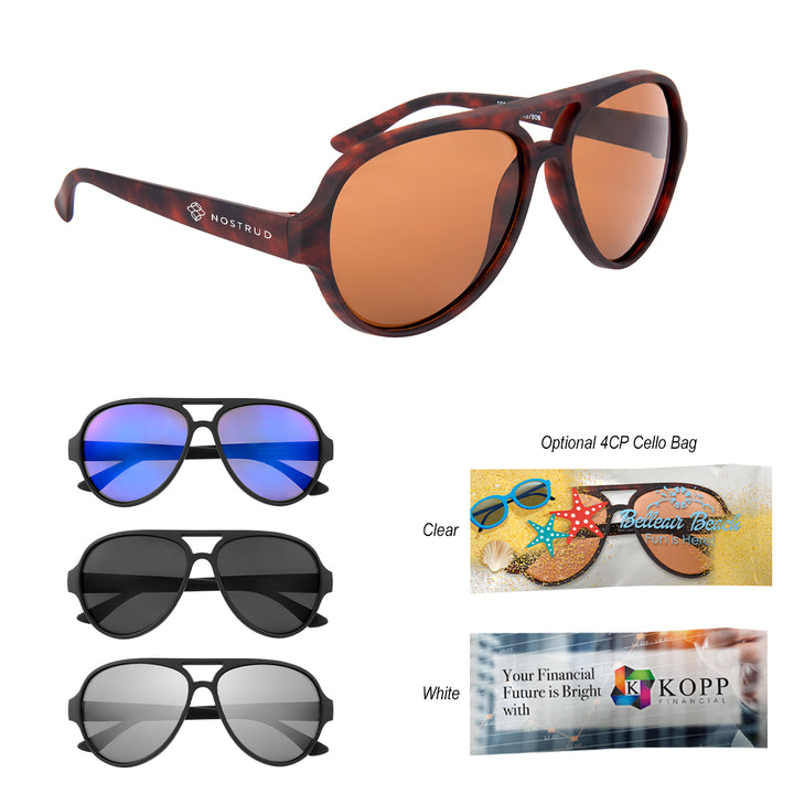 RUBBERIZED RECYCLED FRAME AVIATOR SUNGLASSES