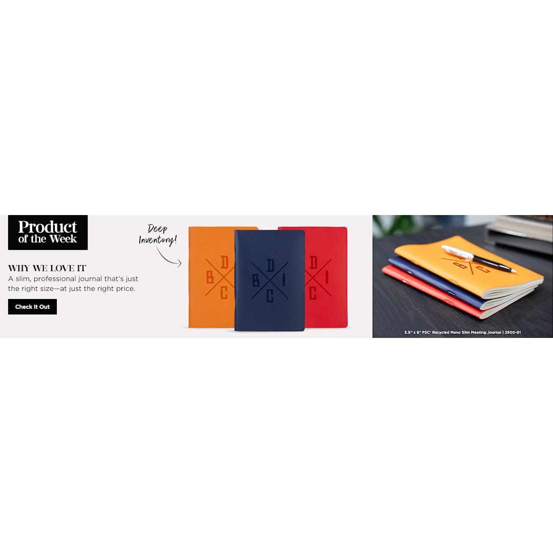 5.5" x 8" FSC ® Recycled Mano Slim Meeting Journal
