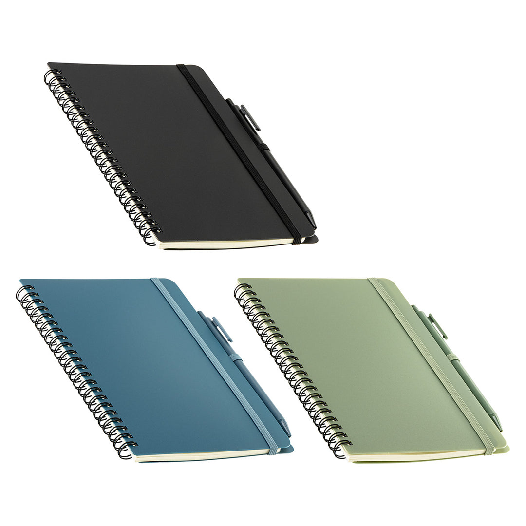 Avignon Repreve® Recycled Hardcover Spiral Notebook with Pen