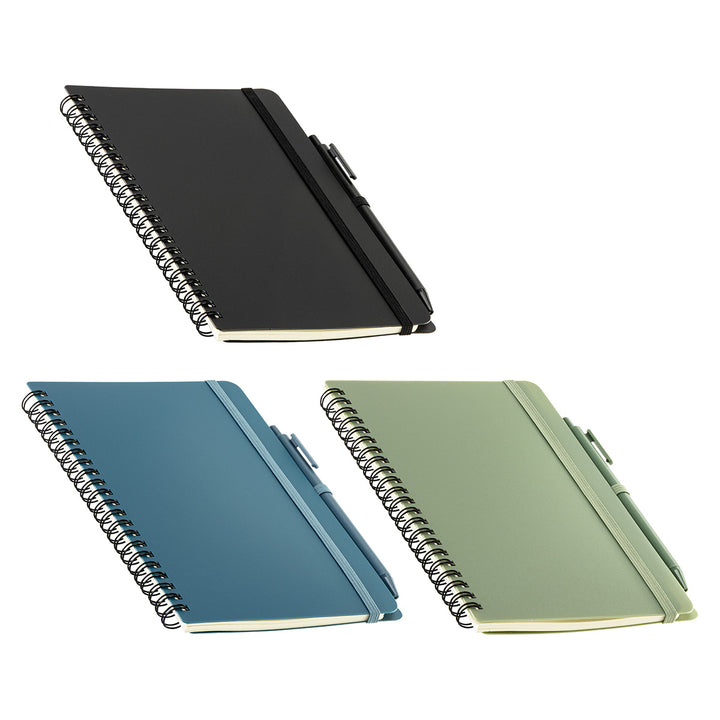 Avignon Repreve® Recycled Hardcover Spiral Notebook with Pen