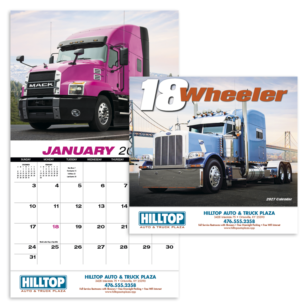 HotLine® Products 18-Wheeler Wall Appointment Calendar - Stapled