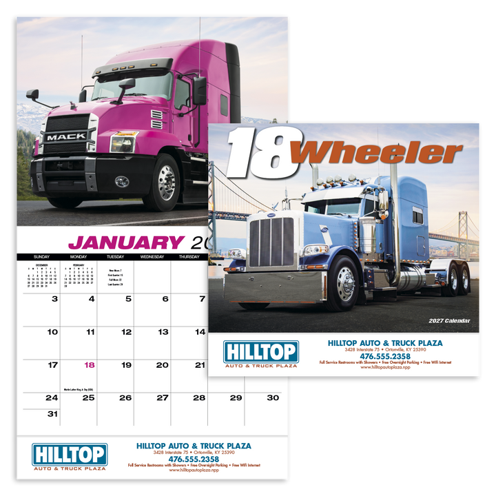 HotLine® Products 18-Wheeler Wall Appointment Calendar - Stapled