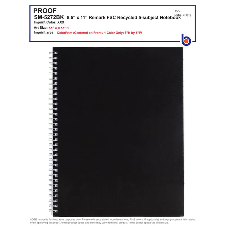 FSC® Mix 8.5" x 11" Remark 5-subject Notebook