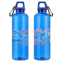 Aloha 25 oz RPET Reusable Translucent Bottle w/ Carabiner