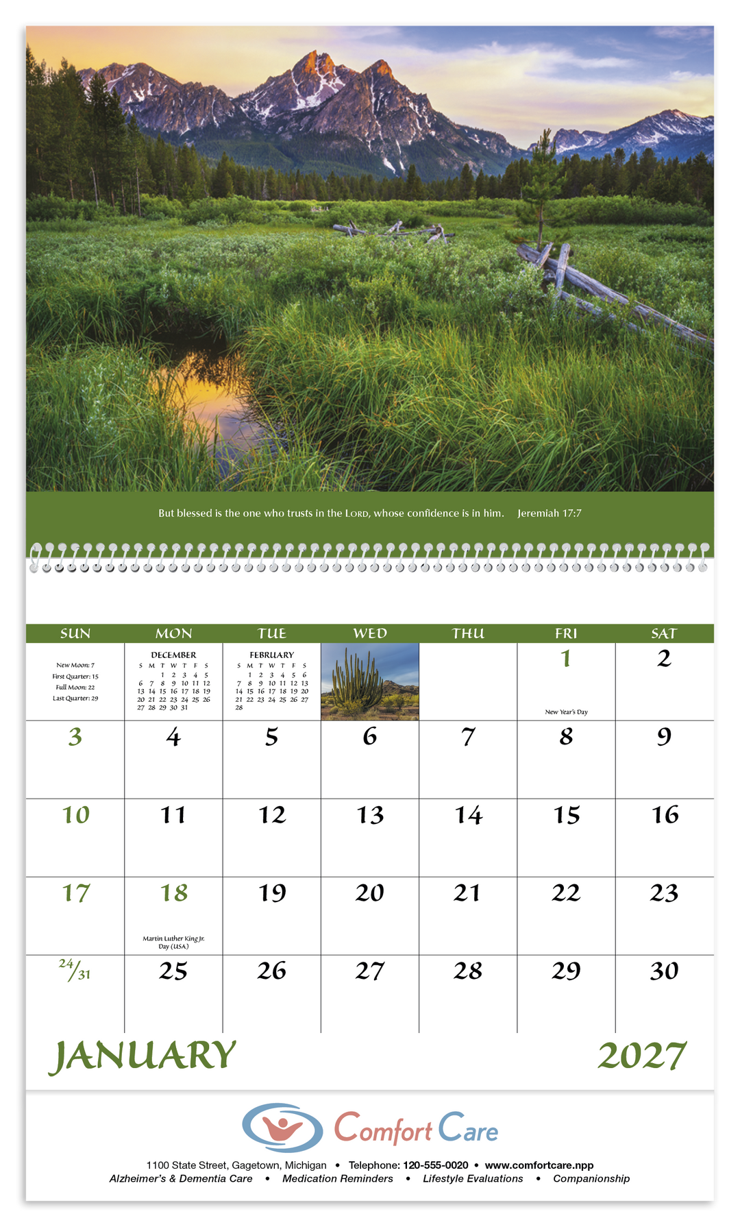 Good Value™ Eternal Word without Funeral Planner - Spiral Calendar