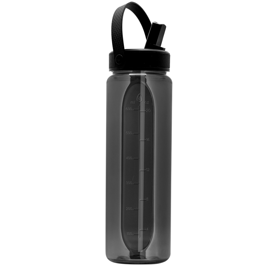 Garyline® Boss Embossed RPET Bottle with Flip-Straw, Swivel Handle Lid - 26 oz.