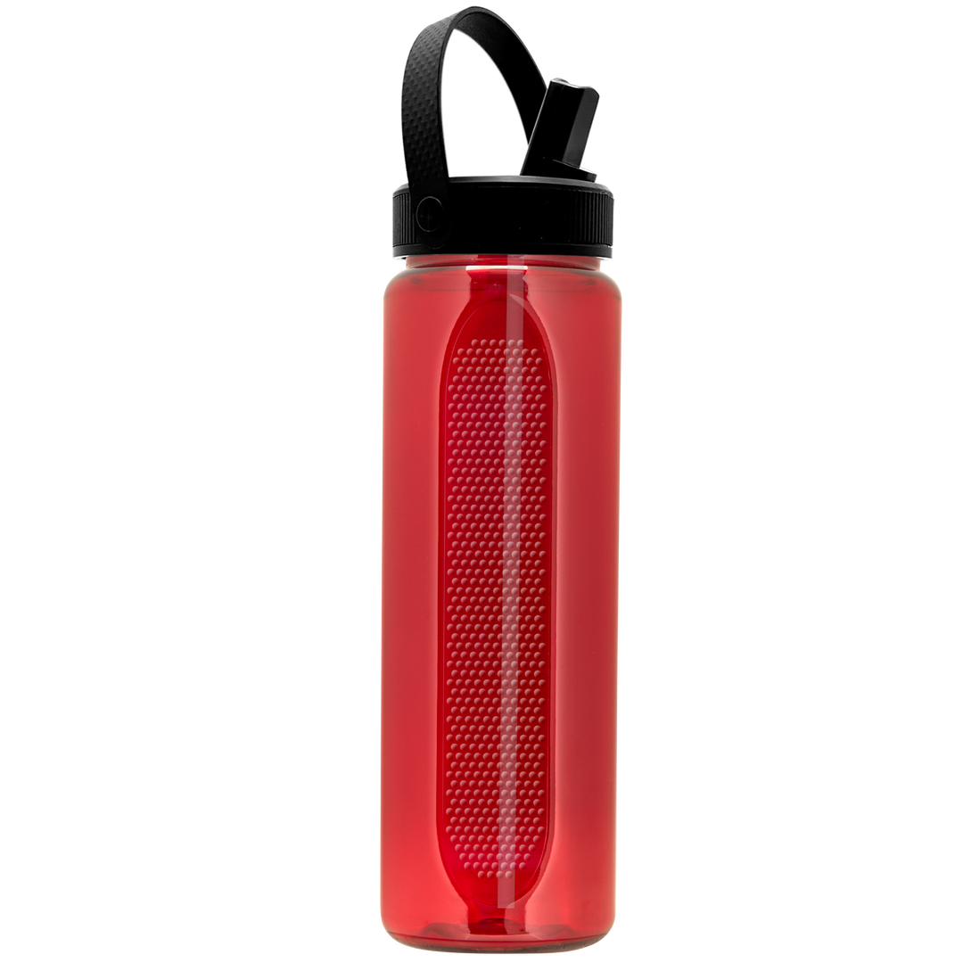 Garyline® Boss Embossed RPET Bottle with Flip-Straw, Swivel Handle Lid - 26 oz.